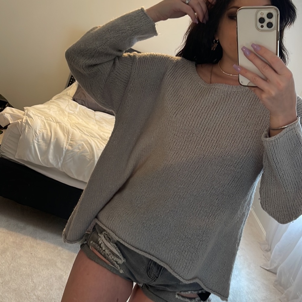 Wildfox Gold Label oversized gray sweater XS